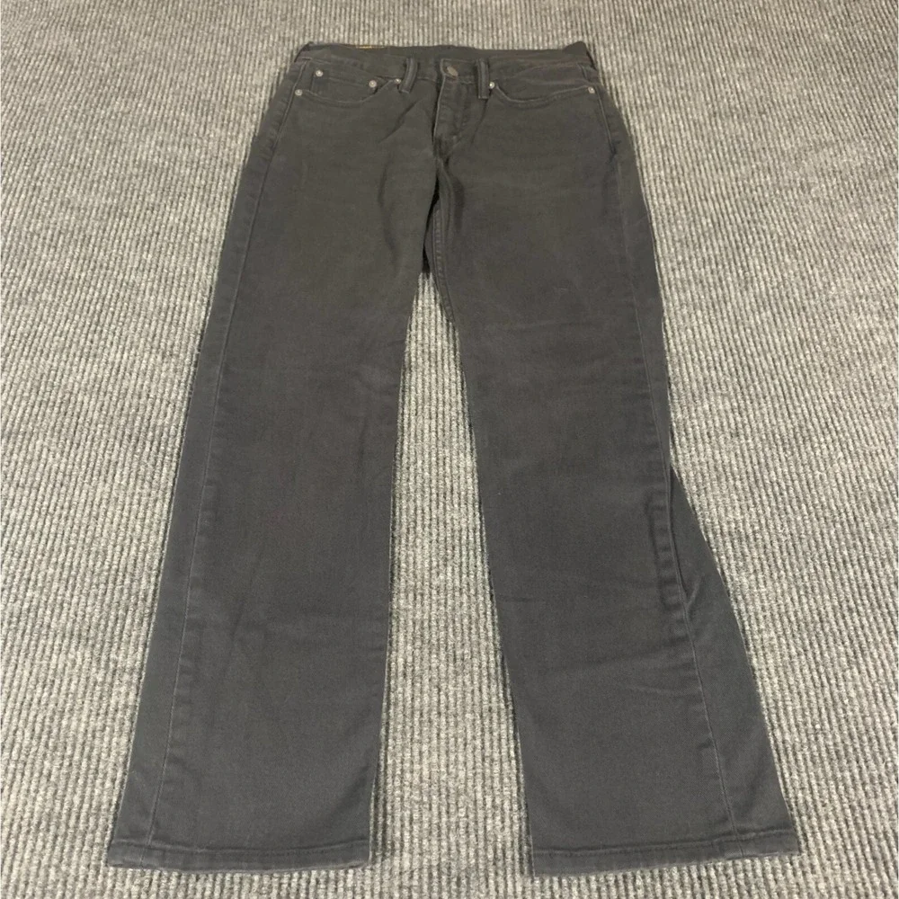 Levis 514 Jeans Mens 30x29 Black Denim White Label Straight Leg Dark Wash‎ Mid
